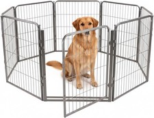 Dog Play Pen Outdoor Use 32'' 8 Panels Small  Medium Size Dogs Portable Playpen