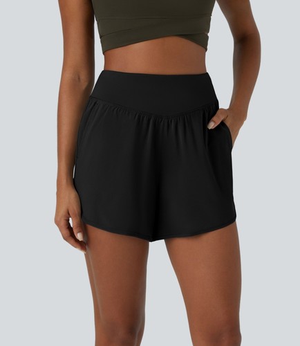 Halara Breezeful High Waisted Side Pocket Quick Dry Casual Shorts 4” Size S NWT