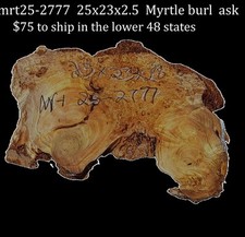 Myrtle Burl Slab Live Edge River Table DIY Mrt25-2777