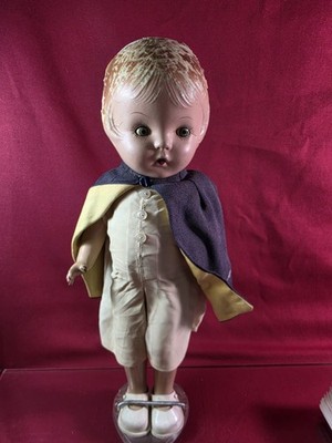 VTG Fairyland Toy Products No 0 Boy Doll Compodition Head Original Suit USA