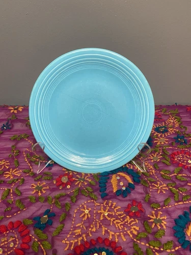 FIESTA Fiestaware 1930s Original Turquoise 7 3/8"Salad Plates
