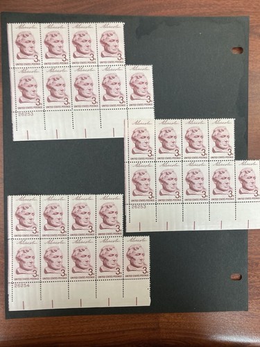 US Stamp Scott #1114 Lincoln Sesquicentennial 3 Plate Blocks of 9 Stamps MNH