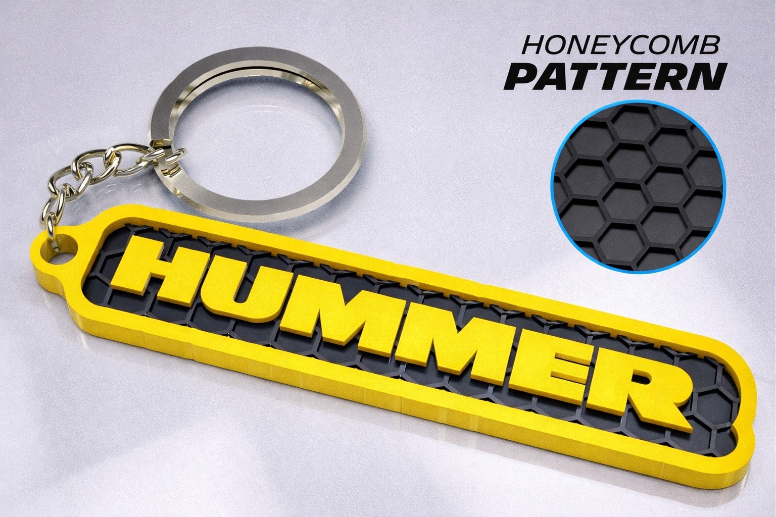 & Truck Enthusiast Keychain &ndash; 3d Honeycomb &ndash; Compatible 
