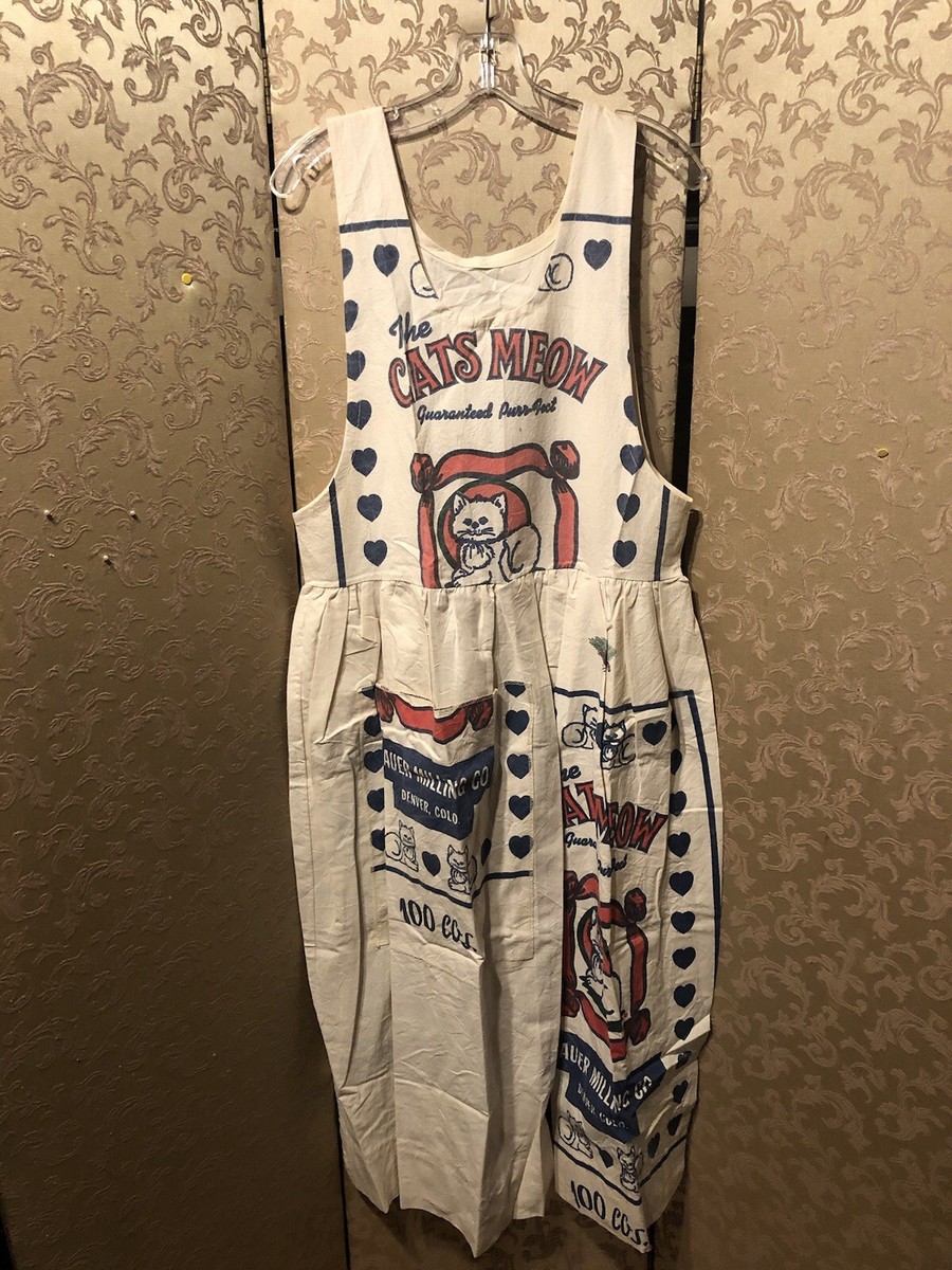 Vintage Cats Meow Flour Feed Potato Sack Dress Size Small S | eBay Vintage Cats Meow Flour Feed Potato Sack Dress Size Small S | eBay