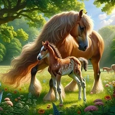 Reluohuo Horse Diamond Art Kits for Adults, Full Drill Multicolor 