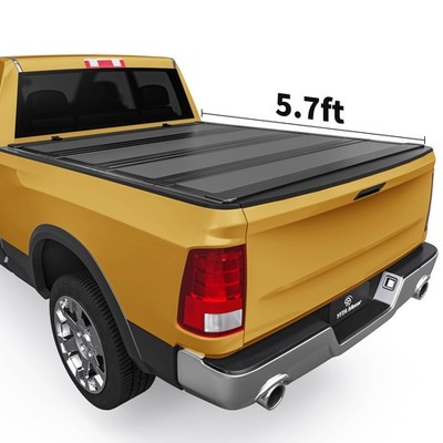 5.7 ft Low Pro Hard Quad-Fold Tonneau Cover For 2019-26 Dodge Ram 1500 Truck Bed