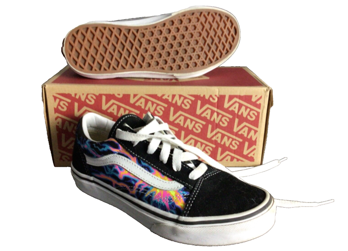VANS Old Skool Electric Flame Skate Shoes Sneakers Kids Sz Youth