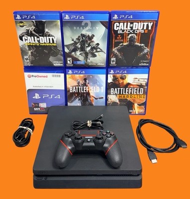 1TB SSD Sony PlayStation 4 Slim PS4 Call Of Duty Battlefield Console Bundle Lot