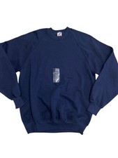Vintage Jerzees Blank Navy Blue Crewneck Sweatshirt Women  s Size XL Made in USA