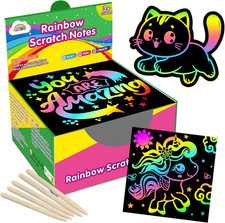 165 Pcs Rainbow Scratch Paper Art Notes - Crafts for Kids Ages 4-8, Classroom Pr