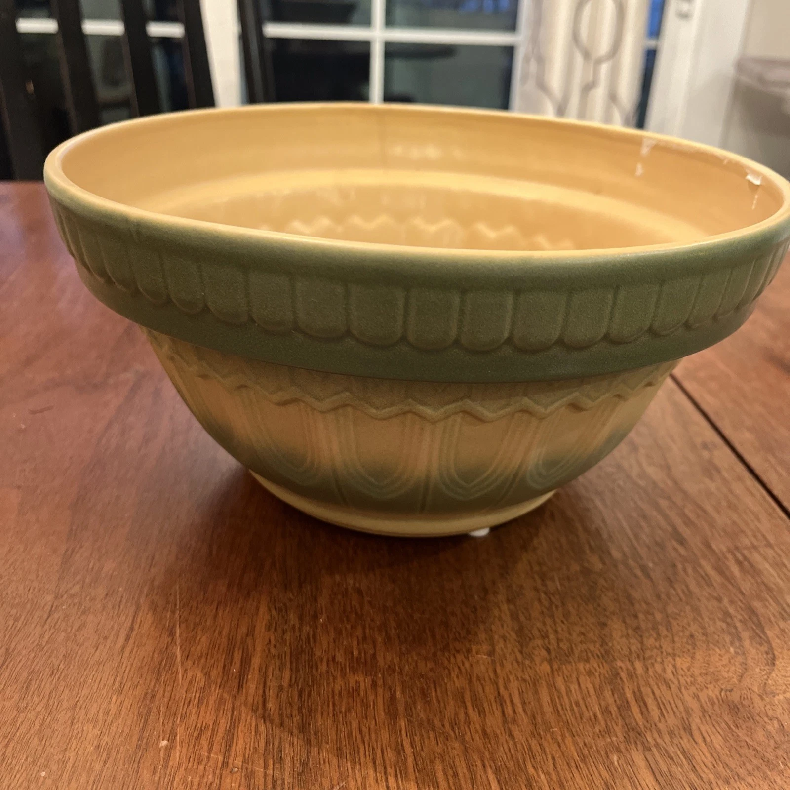 Farmhouse style At Home America Heirloom Pantry 10” Tan And Green Bowl