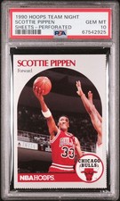 1990 HOOPS TEAM NIGHT SHEETS PIPPEN SHEETS PERFORATED PSA 10 GEM MINT CARD HOF