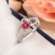 AAA Quality 6x6 MM Padparadscha Sapphire Ring, 925 Sterling Silver Wedding Ring