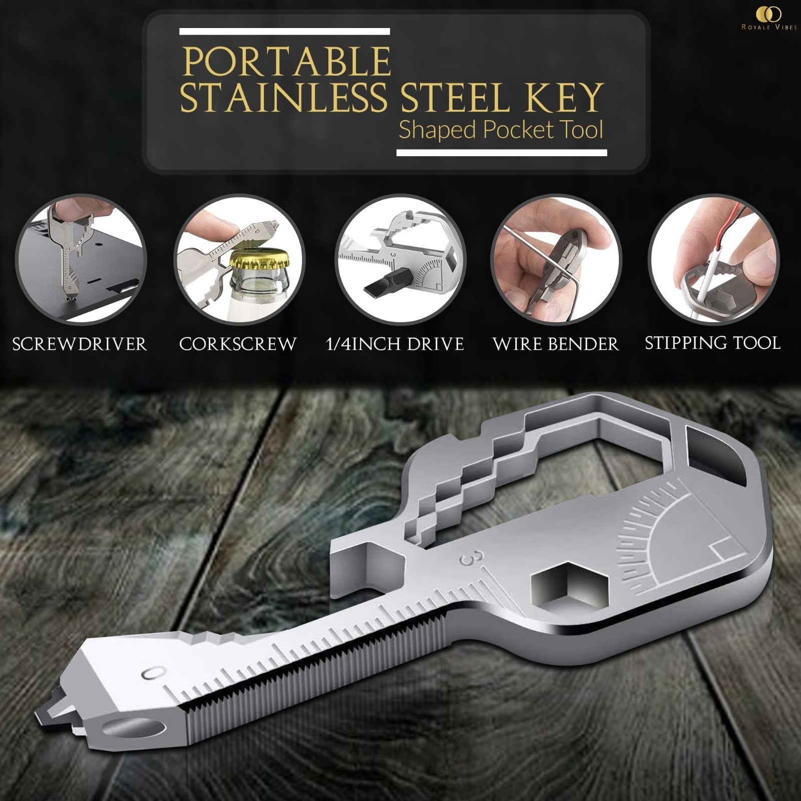 Royale Vibes 6-in-1 Trauma Shears Black EMT Medical Scissors Survival Multi-Tool