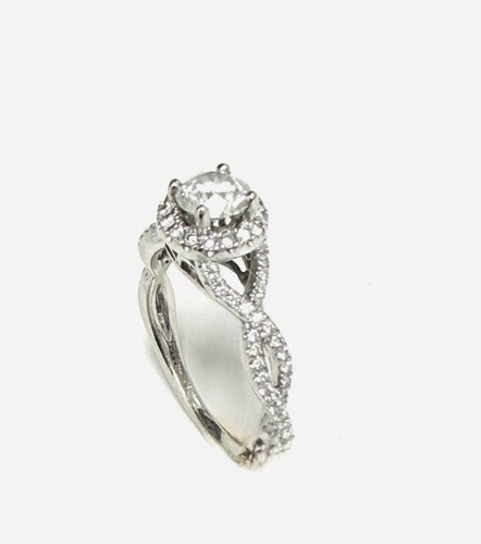 14K Gabriel & Co. Weißgold 1Tcw. Runder Halo Diamant Verlobungsring Größe 7 - Bild 2 von 10
