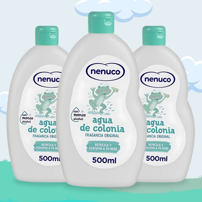 Nenuco Baby Cologne 500ml   Gentle Fresh Scent for Everyday Use (3-Pack)