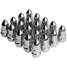 20 PC 1/2"-20 Spike Lug Nuts Chrome Compatible with 5 Lug Aftermarket Wheels - 1
