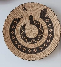 Large Tohono O'odham Papago Rattlesnake Snake basket 17.5"