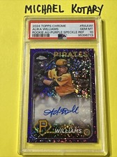 ALIKA WILLIAMS 2024 TOPPS CROMO AUTO MORADO MOTEADO REF PSA 10 297/299 Piratas