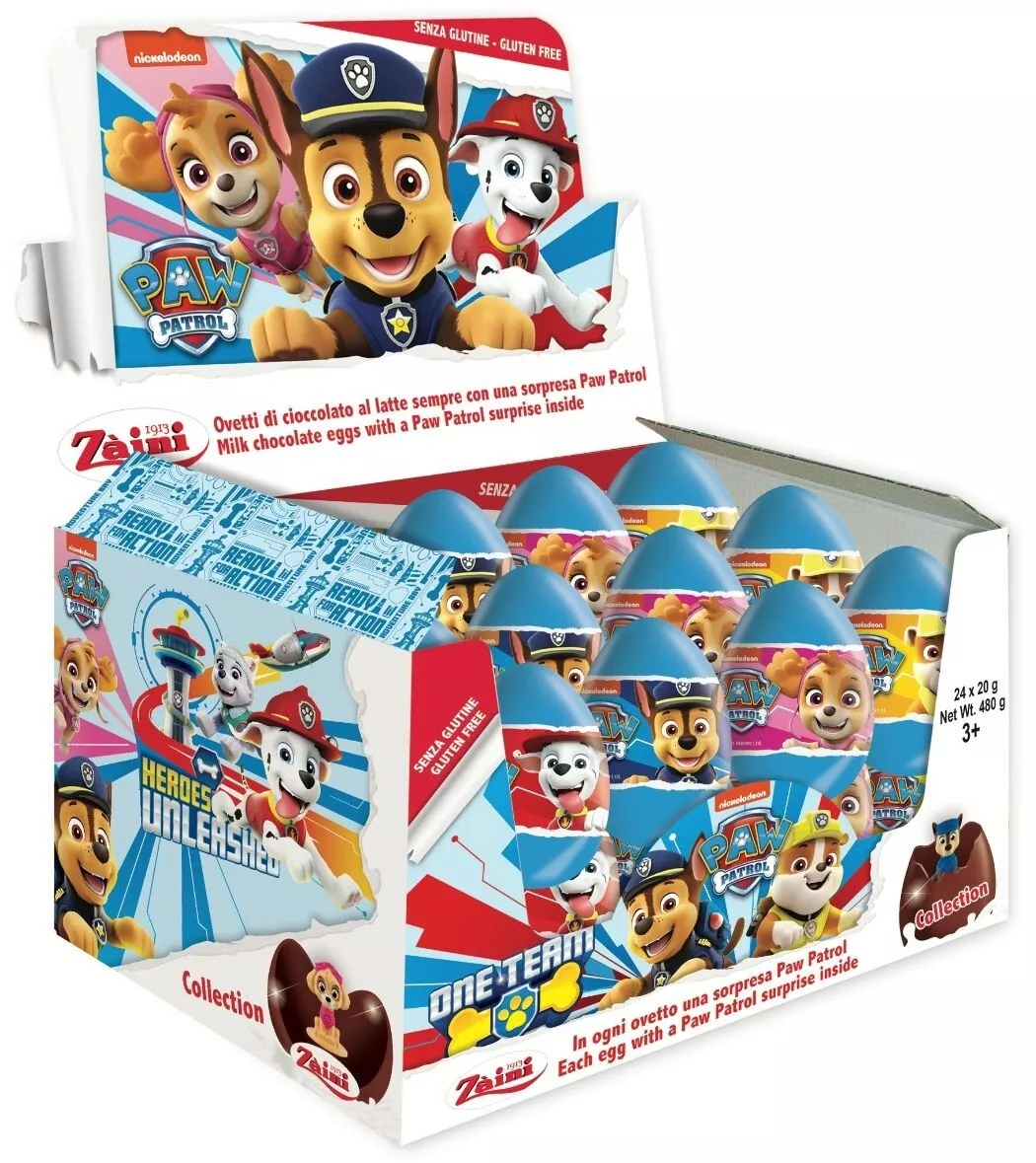 Oeufs chocolat licence Paw Patrol - boîte de 24