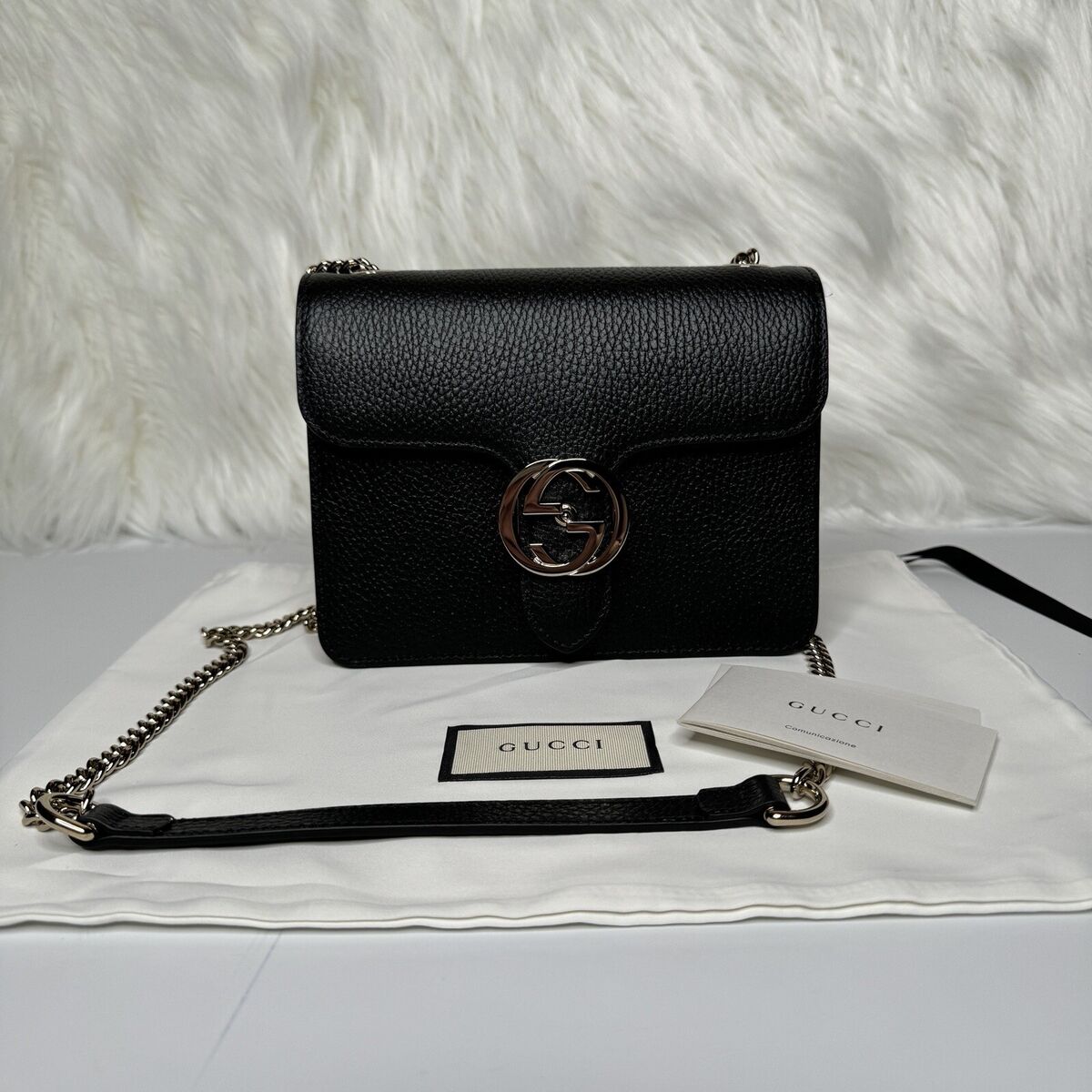 NEW Gucci Black Icon GG Interlocking Small Crossbody Bag | eBay NEW Gucci Black Icon GG Interlocking Small Crossbody Bag | eBay
