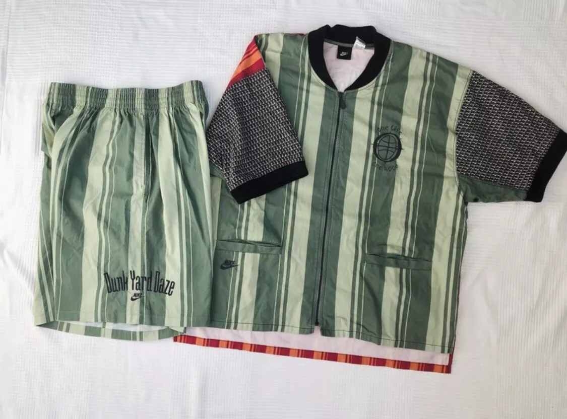 Vintage 90s Nike Dunk Yard Daze 2piece Cabana Set One Life One Hoop Travis Scott