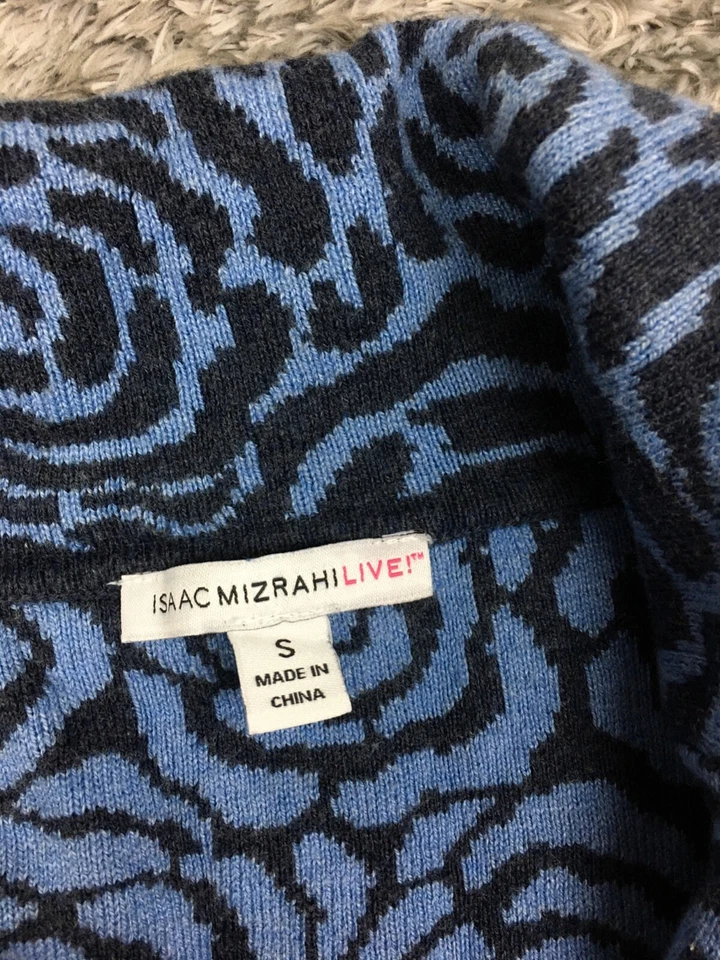 Isaac Mizrahi ¡EN VIVO! Suéter con botones para mujer talla pequeña chaqueta cárdigan algodón Foto 4 de 4