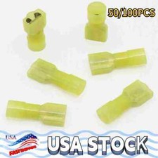 50/100pcs Insulated Nylon Female Electrical Wire Spade Terminals Crimp Connector