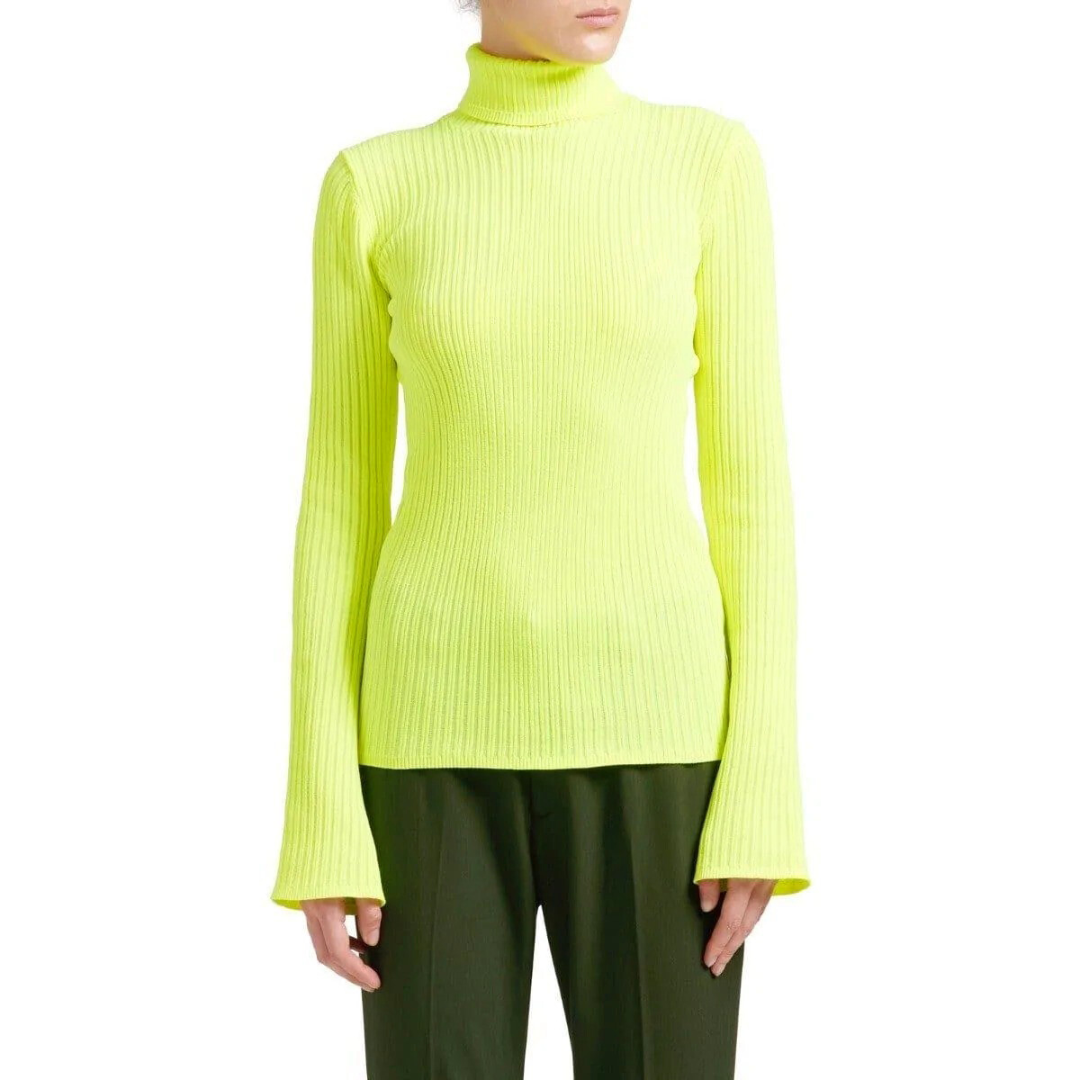 HOPE Stockholm Women's Reed Neon Yellow Turtleneck Pullover HOPE Stockholm Women's Reed Neon Yellow Turtleneck Pullover