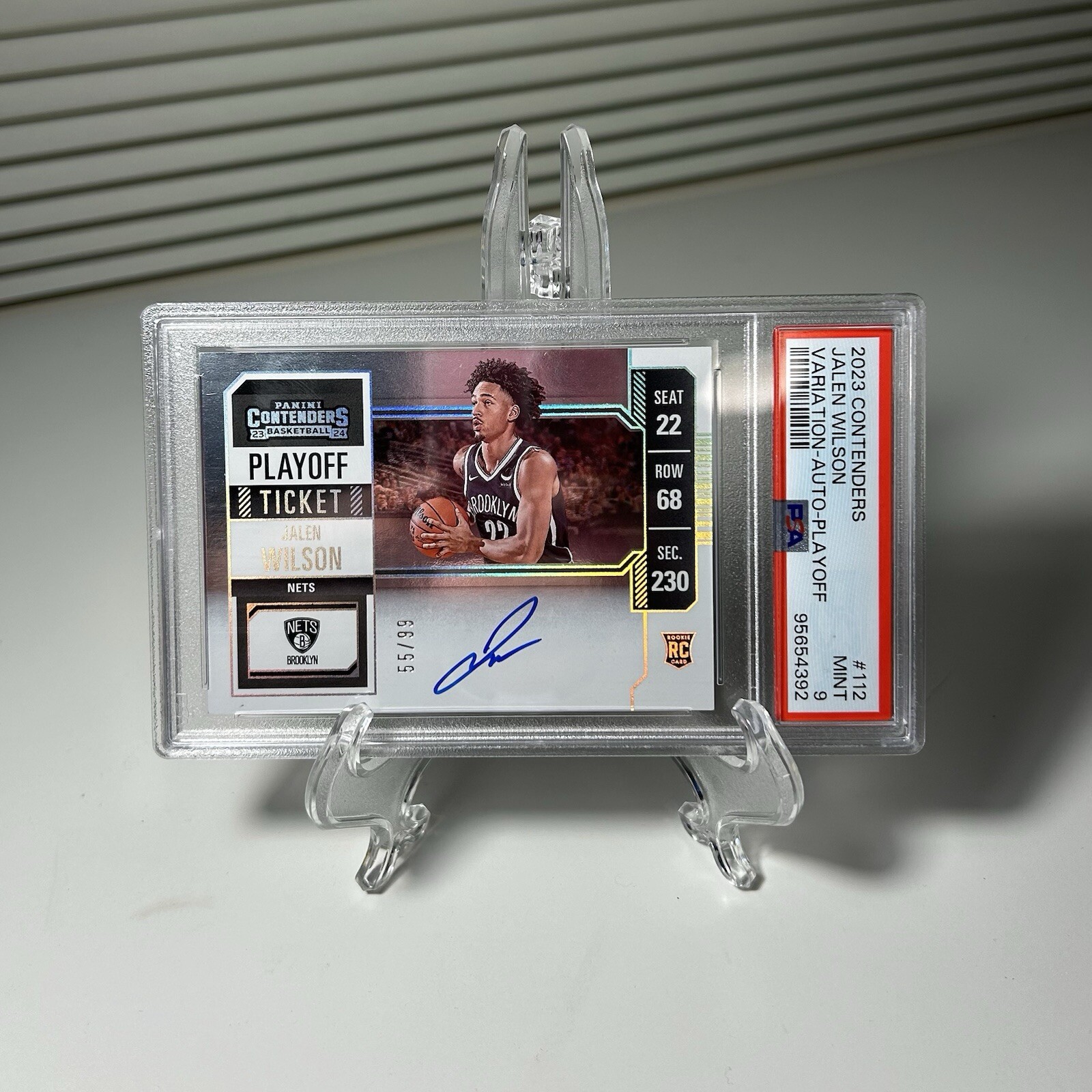 2023-24 Contenders Jalen Wilson Playoff Ticket Variation Rookie Auto #/99 PSA 9