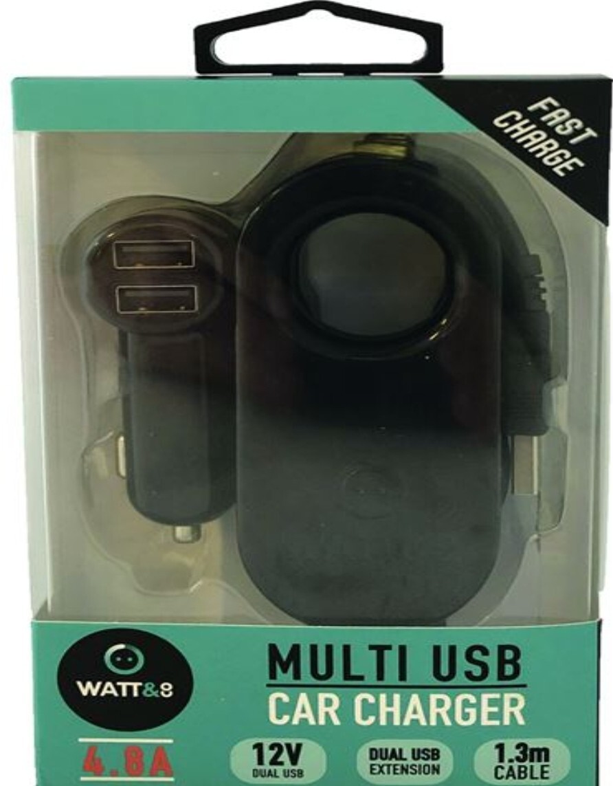 Chargeur auto multi USB WATT&CO au design premium en aluminium