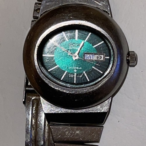 Reloj Seiko automático 1970 años 2706-7020 esfera verde día/fecha reloj vintage para mujer - Imagen 8 de 8