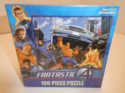 VTG Marvel Fantastic 4 100 Piece Full Size Puzzle Sealed Pressman Toy Corp. 2005
