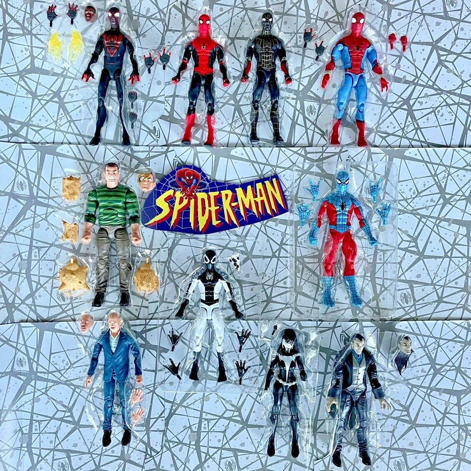 Spider-Man Retro Marvel Legends Miles Morales Spiderverse MJ Peter Parker UPICK Foto 2 de 3