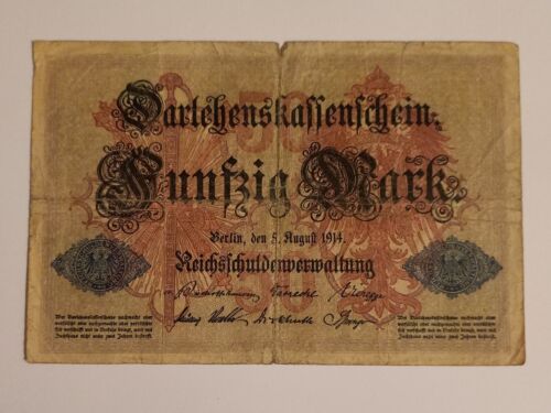 Darlehenskassenschein, 50 Mark, 5. August 1914, 2534665 - Bild 1 von 2