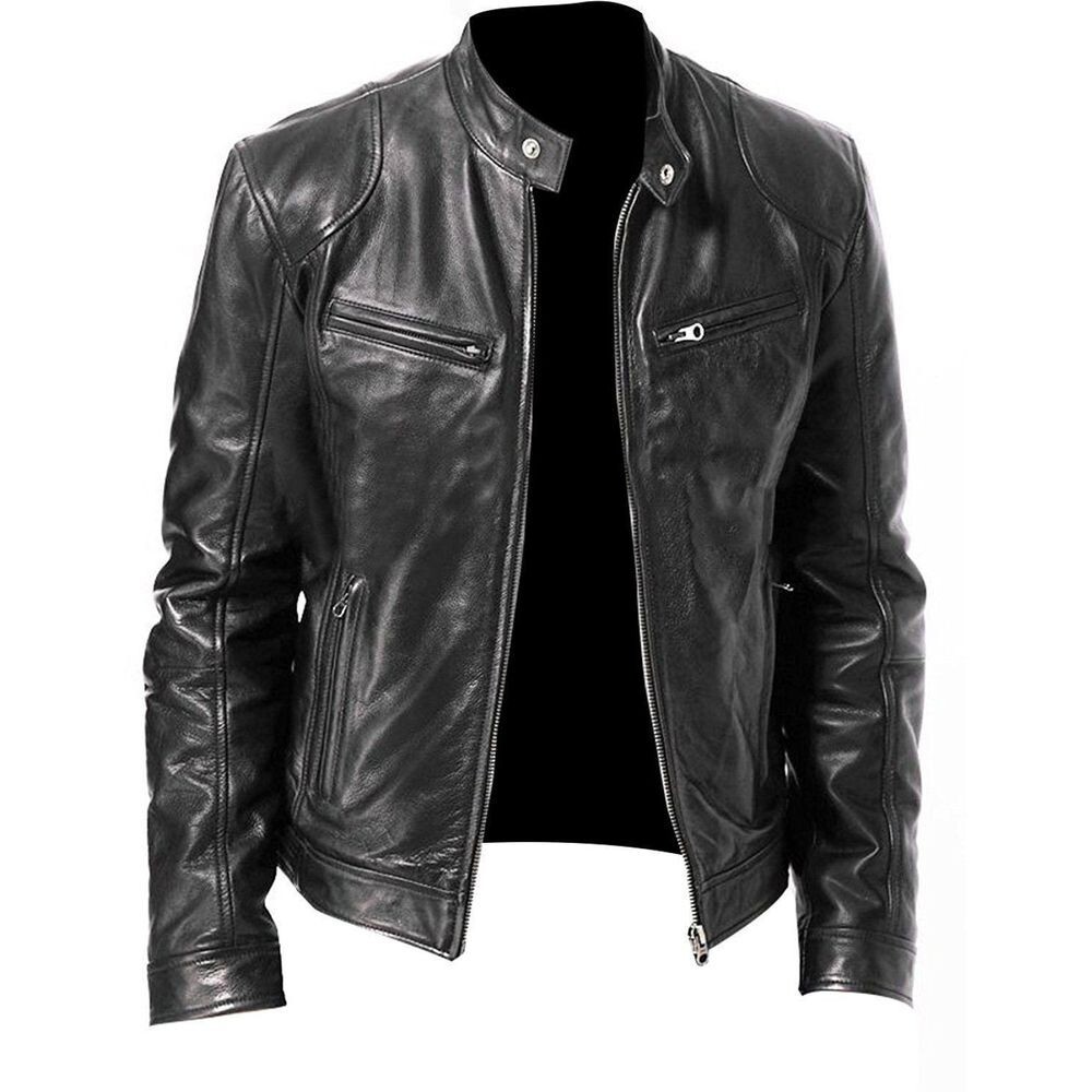 Slim Fit Mens Leather Collar Jacket for Style & Comfort  