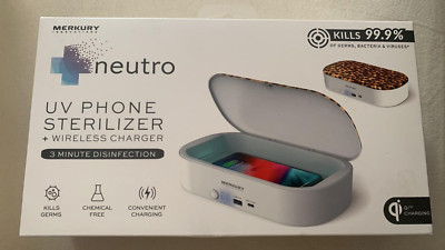 Merkury Innovations Neutro UV Phone Sterilizer + Wireless Charger Leopard