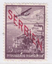 DEUTSCHE BESETZUNG SERBIEN German Occupation SERBIA 1941 5d Used A27P32F24106