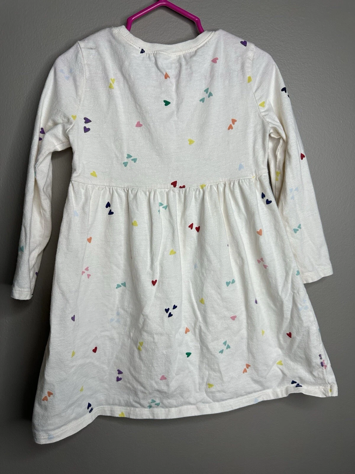 OFF WHITE Abito bianco sporco con cuori multicolore Oldy Navyina bambin ta