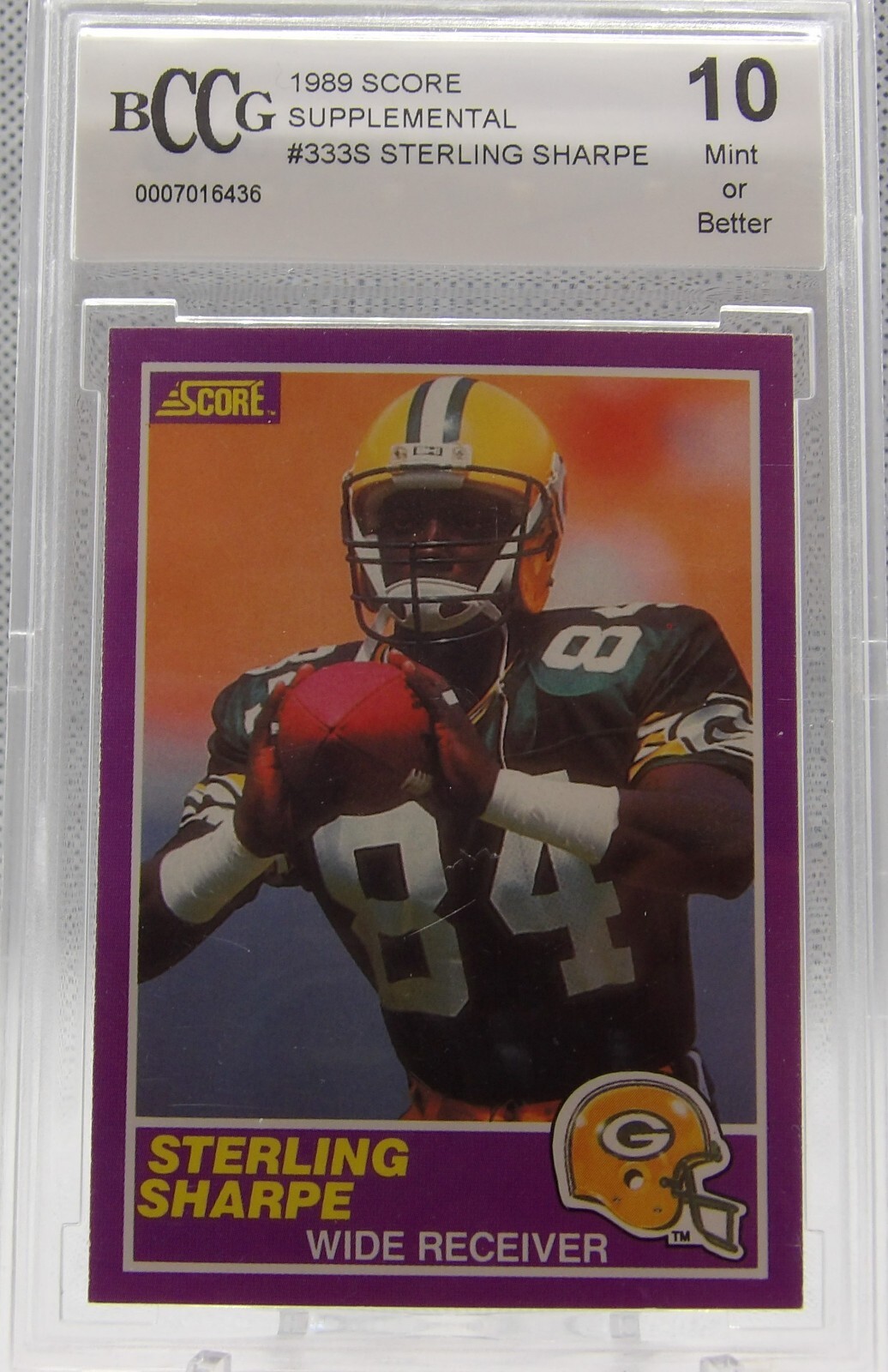1989 SCORE SUPPLEMENTAL ROOKIE Sterling Sharpe #333S RC BCCG 10 MINT Packers