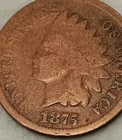 1875 Indian Head Cent Penny 1C # - G/VG - #14562