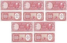 Chile - 5 pcs x 10 Centimos de Escudo on 100 Pesos 1960 - 1961 UNC Pick 127a(3)