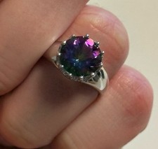 Sterling Silver 925 Gorgeous Mystic Topaz Ring Size: 7