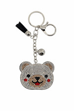 Rhinestone Teddy Bear Keychain Sparkly Crystal Bear Purse Bag Charm Cute