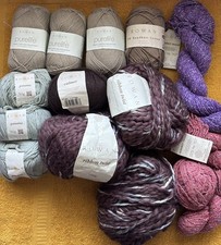 Bundle Of Mixed Rowan Yarn - Ribbon Twist, Purelife, Summer Tweed, Calmer,Panama