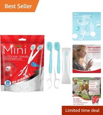 28 Packs Mini Brushes-Disposable Toothbrushes with Toothpaste Tongue Scraper ...