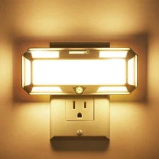Bright Night Light with Sensor 2W LED Dimmable Plug