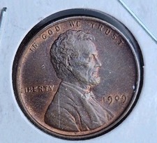1909 Lincoln Cent Penny - Red/Brown AU/BU Condition