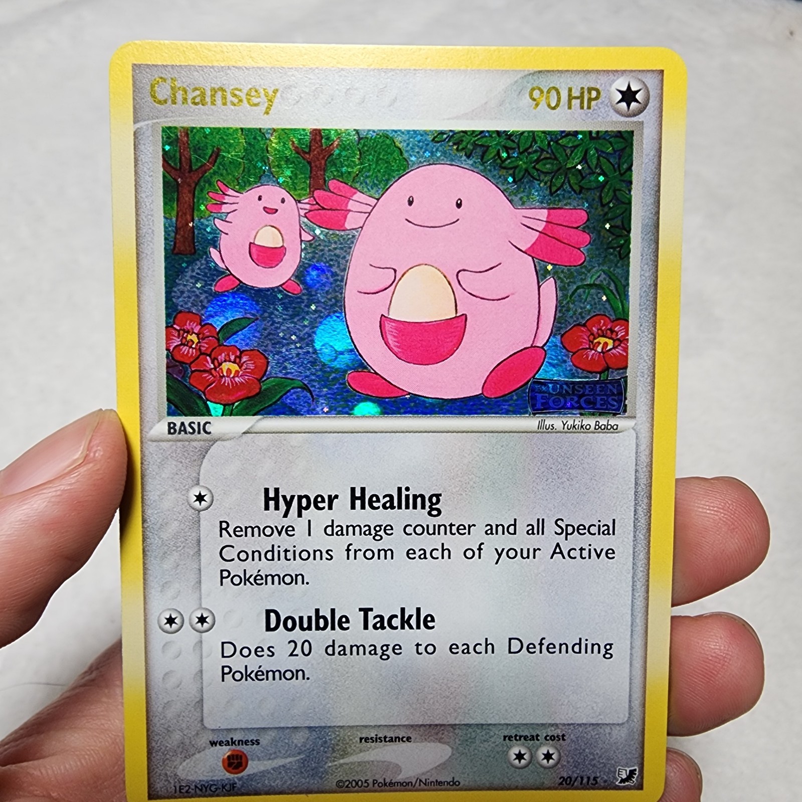 Chansey EX Unseen Forces 20/115 Reverse Holo Rare Stamped Pokemon TCG NM