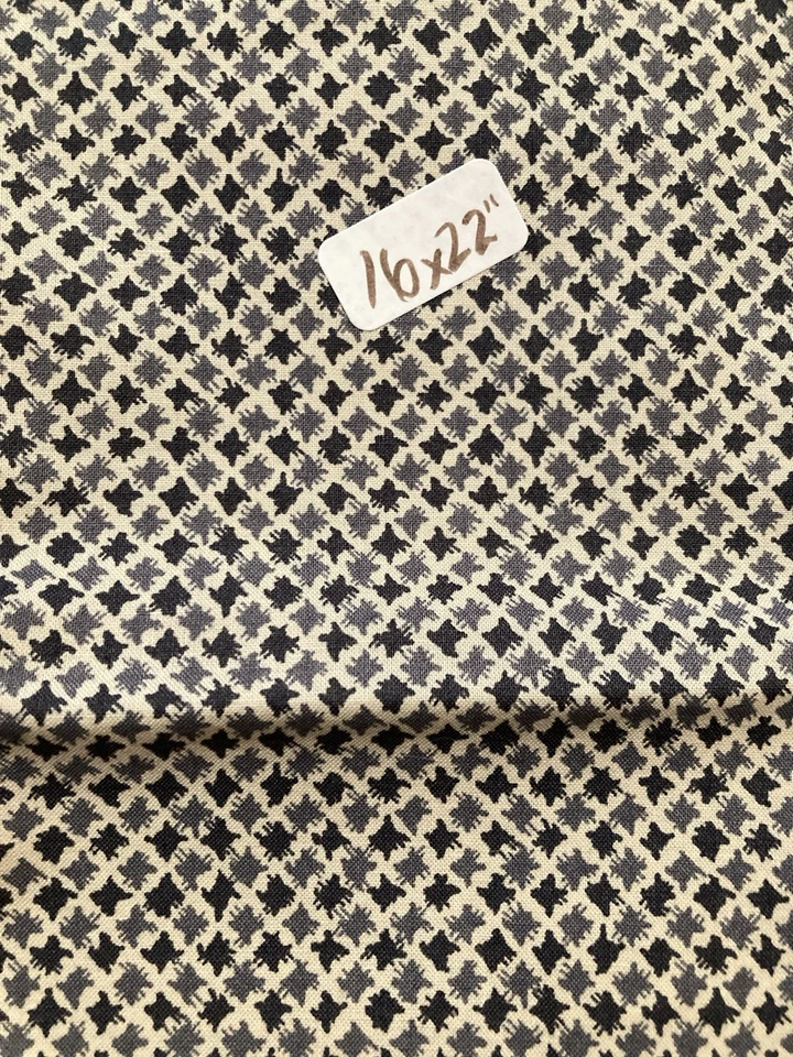 Lot of 3 Cotton Fabric Larger Scraps Black Grey Paris Roses Lot #4 - Image 4 of 4